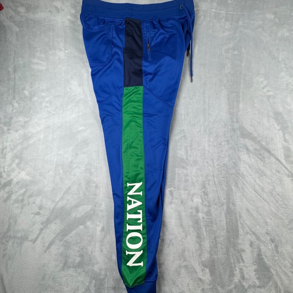 Parish Nation Mens Blue Green Drawstring‎ Track Joggers Athletic Logo Size 2X - Picture 13 of 16